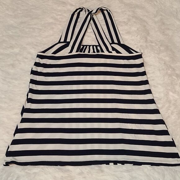 BR Navy and White Striped Top S - Picture 2 of 6